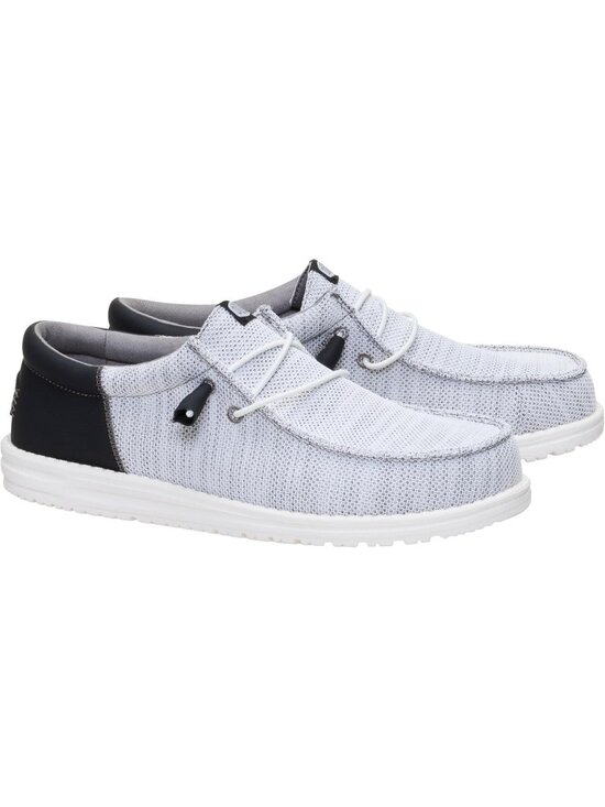 ?Men\'s White/Black Textile Synthetic low Top Comfortable Lightweight loafers main image 5